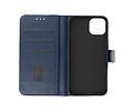 BAOHU Zakelijke Book Case Telefoonhoesje - Portemonnee Hoesje - Geschikt voor iPhone 15 - Navy