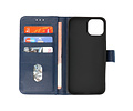 BAOHU Zakelijke Book Case Telefoonhoesje - Portemonnee Hoesje - Geschikt voor iPhone 15 - Navy
