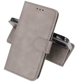BAOHU iPhone 15 Hoesje Book Case Telefoonhoesje Grijs