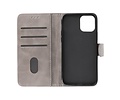 BAOHU Zakelijke Book Case Telefoonhoesje - Portemonnee Hoesje - Geschikt voor iPhone 15 - Grijs