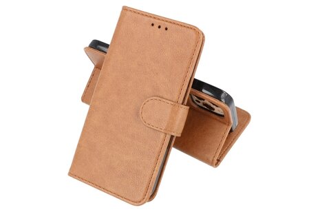 BAOHU Zakelijke Book Case Telefoonhoesje - Portemonnee Hoesje - Geschikt voor iPhone 15 Pro - Bruin
