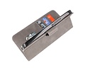 BAOHU Zakelijke Book Case Telefoonhoesje - Portemonnee Hoesje - Geschikt voor iPhone 15 Pro - Grijs
