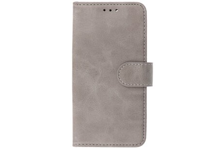 BAOHU Zakelijke Book Case Telefoonhoesje - Portemonnee Hoesje - Geschikt voor iPhone 15 Pro - Grijs