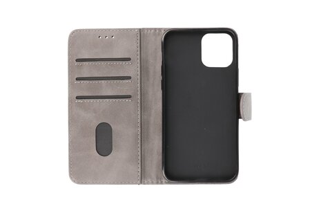 BAOHU Zakelijke Book Case Telefoonhoesje - Portemonnee Hoesje - Geschikt voor iPhone 15 Pro - Grijs