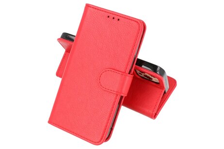 Zakelijke Book Case Telefoonhoesje - Portemonnee Hoesje - Geschikt voor iPhone 15 Plus - Rood