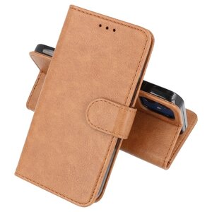 BAOHU Zakelijke Book Case Telefoonhoesje - Portemonnee Hoesje - Geschikt voor iPhone 15 Plus - Bruin