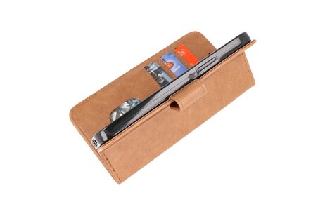 BAOHU Zakelijke Book Case Telefoonhoesje - Portemonnee Hoesje - Geschikt voor iPhone 15 Plus - Bruin