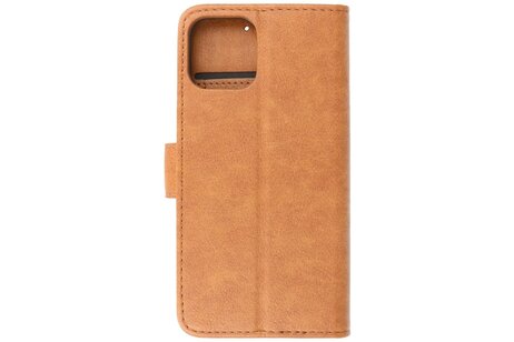 BAOHU Zakelijke Book Case Telefoonhoesje - Portemonnee Hoesje - Geschikt voor iPhone 15 Plus - Bruin