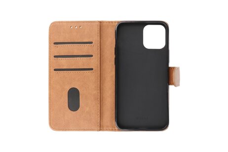 BAOHU Zakelijke Book Case Telefoonhoesje - Portemonnee Hoesje - Geschikt voor iPhone 15 Plus - Bruin