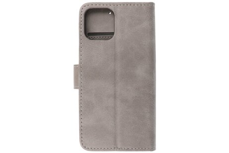 BAOHU Zakelijke Book Case Telefoonhoesje - Portemonnee Hoesje - Geschikt voor iPhone 15 Pro Max - Grijs