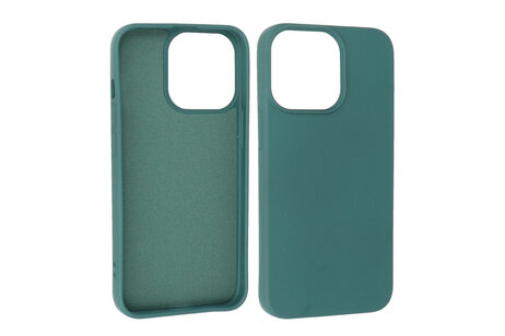 Fashion Backcover Telefoonhoesje - Color Hoesje - Geschikt voor iPhone 15 Pro Max - Donker Groen