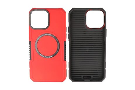 Hoesje Geschikt voor de iPhone 15 Pro - Schokbestendige Telefoonhoesje Geschikt voor MagSafe - Rood