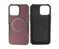 BAOHU Hoesje Geschikt voor de iPhone 15 Pro - Schokbestendige Telefoonhoesje Geschikt voor MagSafe - Bordeaux Rood