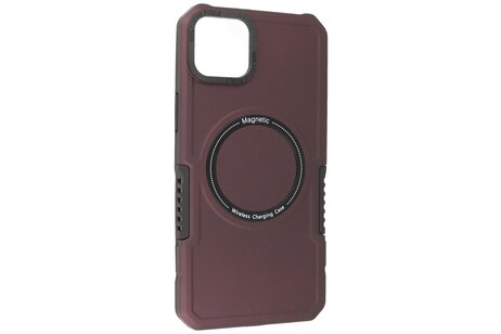BAOHU Hoesje Geschikt voor de iPhone 15 Plus - Schokbestendige Telefoonhoesje Geschikt voor MagSafe - Bordeaux Rood