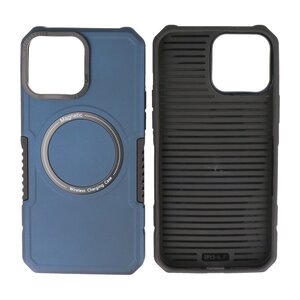BAOHU Hoesje Geschikt voor de iPhone 15 Pro Max - Schokbestendige Telefoonhoesje Geschikt voor MagSafe - Navy