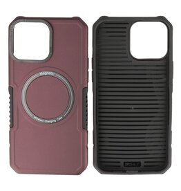Schokbestendige Telefoonhoesje met MagSafe iPhone 15 Pro Max - Bordeaux Rood