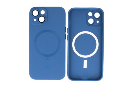 BAOHU Hoesje Geschikt voor de iPhone 15 - Hoesje Geschikt voor MagSafe - Backcover met Camera Beschermer - Navy