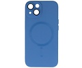 Hoesje Geschikt voor de iPhone 15 - Hoesje Geschikt voor MagSafe - Backcover met Camera Beschermer - Navy
