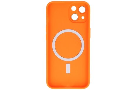 BAOHU Hoesje Geschikt voor de iPhone 15 - Hoesje Geschikt voor MagSafe - Backcover met Camera Beschermer - Oranje