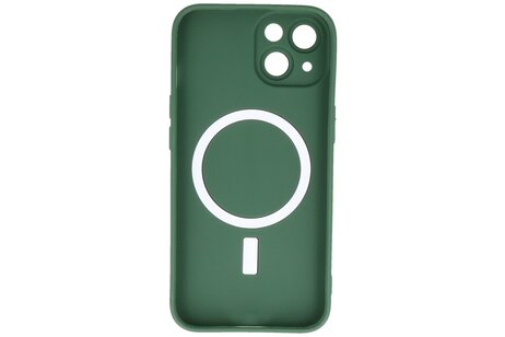 BAOHU Hoesje Geschikt voor de iPhone 15 - Hoesje Geschikt voor MagSafe - Backcover met Camera Beschermer - Donker Groen