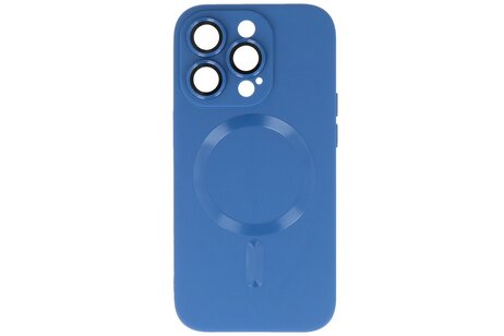 BAOHU Hoesje Geschikt voor de iPhone 15 Pro - Hoesje Geschikt voor MagSafe - Backcover met Camera Beschermer - Navy