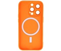 Hoesje Geschikt voor de iPhone 15 Pro - Hoesje Geschikt voor MagSafe - Backcover met Camera Beschermer - Oranje