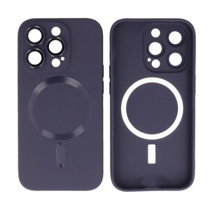 BAOHU Hoesje Geschikt voor de iPhone 15 Pro - Hoesje Geschikt voor MagSafe - Backcover met Camera Beschermer - Nacht Paars