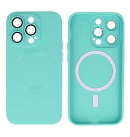 Backcover Magsafe met Camera Beschermer iPhone 15 Pro Turquoise