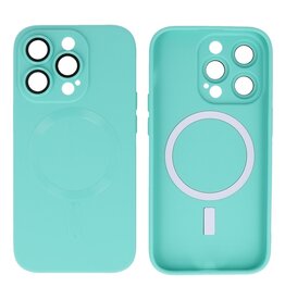 BAOHU Backcover Magsafe met Camera Beschermer iPhone 15 Pro Turquoise