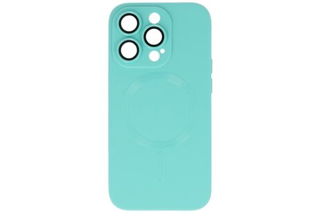 BAOHU Hoesje Geschikt voor de iPhone 15 Pro - Hoesje Geschikt voor MagSafe - Backcover met Camera Beschermer - Turquoise