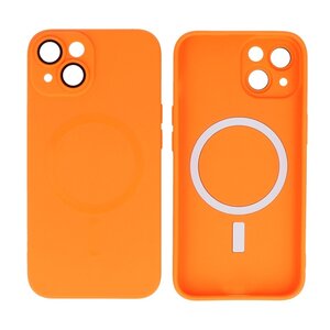 BAOHU Hoesje Geschikt voor de iPhone 15 Plus - Hoesje Geschikt voor MagSafe - Backcover met Camera Beschermer - Oranje
