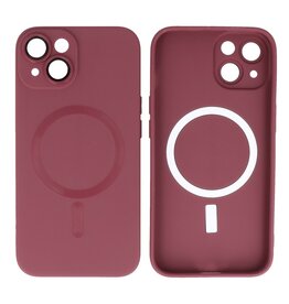 BAOHU Backcover Magsafe met Camera Beschermer iPhone 15 Plus Bruin