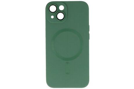 BAOHU Hoesje Geschikt voor de iPhone 15 Plus - Hoesje Geschikt voor MagSafe - Backcover met Camera Beschermer - Donker Groen