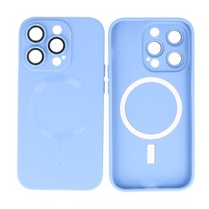 Hoesje Geschikt voor de iPhone 15 Pro Max - Hoesje Geschikt voor MagSafe - Backcover met Camera Beschermer - Blauw