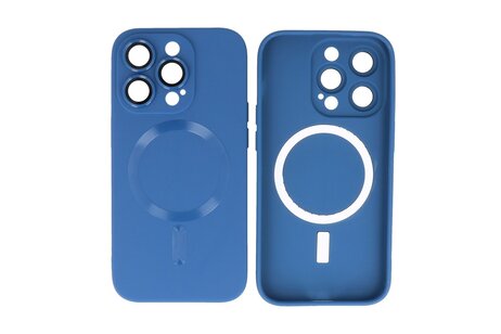 BAOHU Hoesje Geschikt voor de iPhone 15 Pro Max - Hoesje Geschikt voor MagSafe - Backcover met Camera Beschermer - Navy