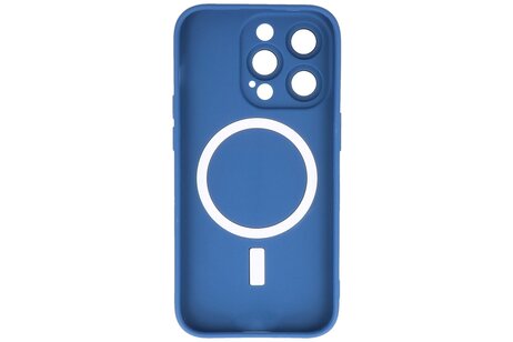 BAOHU Hoesje Geschikt voor de iPhone 15 Pro Max - Hoesje Geschikt voor MagSafe - Backcover met Camera Beschermer - Navy