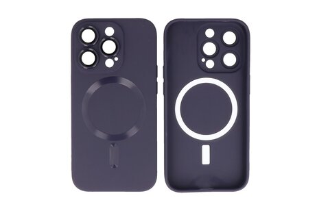 BAOHU Hoesje Geschikt voor de iPhone 15 Pro Max - Hoesje Geschikt voor MagSafe - Backcover met Camera Beschermer - Nacht Paars