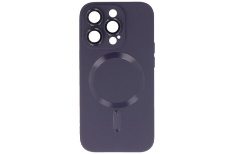 Hoesje Geschikt voor de iPhone 15 Pro Max - Hoesje Geschikt voor MagSafe - Backcover met Camera Beschermer - Nacht Paars