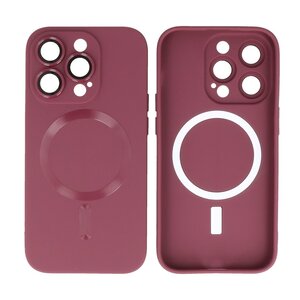 BAOHU Hoesje Geschikt voor de iPhone 15 Pro Max - Hoesje Geschikt voor MagSafe - Backcover met Camera Beschermer - Bruin