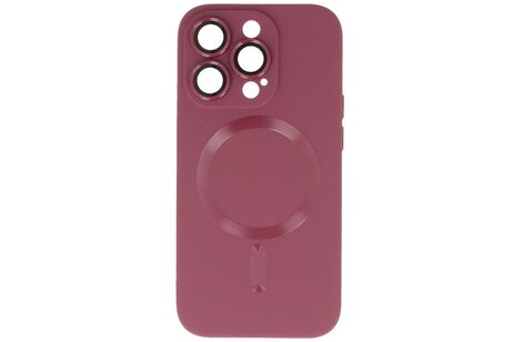 Hoesje Geschikt voor de iPhone 15 Pro Max - Hoesje Geschikt voor MagSafe - Backcover met Camera Beschermer - Bruin