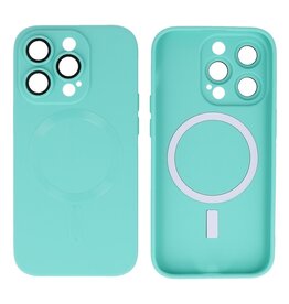 Backcover Magsafe met Camera Beschermer iPhone 15 Pro Max Turquoise
