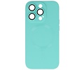 Hoesje Geschikt voor de iPhone 15 Pro Max - Hoesje Geschikt voor MagSafe - Backcover met Camera Beschermer - Turquoise