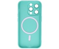 BAOHU Hoesje Geschikt voor de iPhone 15 Pro Max - Hoesje Geschikt voor MagSafe - Backcover met Camera Beschermer - Turquoise