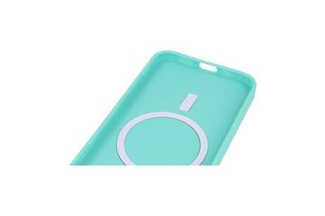 Hoesje Geschikt voor de iPhone 15 Pro Max - Hoesje Geschikt voor MagSafe - Backcover met Camera Beschermer - Turquoise