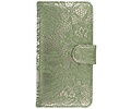 Bloem Bookstyle Hoesje - Wallet Case Telefoonhoesjes - Geschikt voor iPhone 4 Donker Groen