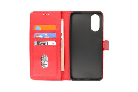 BAOHU Zakelijke Book Case Telefoonhoesje - Portemonnee Hoesje - Geschikt voor de Oppo A38 - Rood