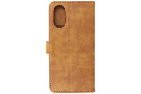 BAOHU Zakelijke Book Case Telefoonhoesje - Portemonnee Hoesje - Geschikt voor de Oppo A38 - Bruin