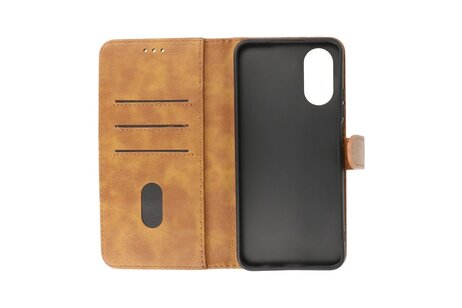 BAOHU Zakelijke Book Case Telefoonhoesje - Portemonnee Hoesje - Geschikt voor de Oppo A38 - Bruin