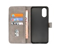 BAOHU Zakelijke Book Case Telefoonhoesje - Portemonnee Hoesje - Geschikt voor de Oppo A38 - Grijs