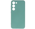 Fashion Backcover Telefoonhoesje - Color Hoesje - Geschikt voor de Samsung Galaxy S23 FE - Donker Groen